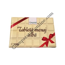 Tableta ciocolata de menaj alba Jasmin 500 gr.